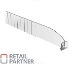 Oddzielacz towaru wysokość 60 mm z frontem o wysokości 30 mm dł. max. 385 mm