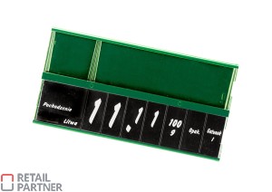 Kasetka cenowa PROMOSIGN (25 SZTUK) 160x84 mm, dział warzywa/owoce - zielona/białe cyfry na czarnym tle