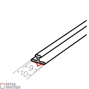 Listwa z klejem do separatorów oraz popychaczy bez frontu. 1250 mm x 10 mm. Rysunek
