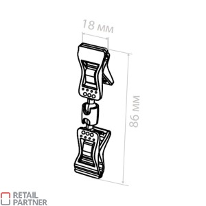 Klamerka mała do mis, butów, blachy, itp. z kulkowym, małym uchwytem klamerkowym do cienkich i grubszych tabliczek i laminatów. Bez ramienia przedłużającego. Rysunek