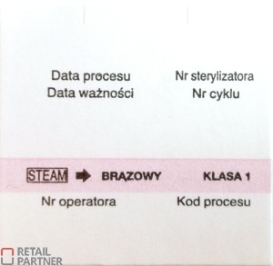 Test (wskaźnik, etykieta) do sterylizacji parą klasy I - na rolce 400 etykiet