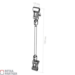 Klamerka mała do mis, butów, blachy, itp. z kulkowym, małym uchwytem klamerkowym do cienkich i grubszych tabliczek i laminatów. Z ramieniem przedłużającym 10 cm. Rysunek