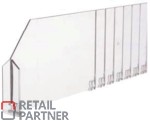 Oddzielacz towaru wysokość 120 mm z frontem o wysokości 75-80 mm dł. max. 485 mm